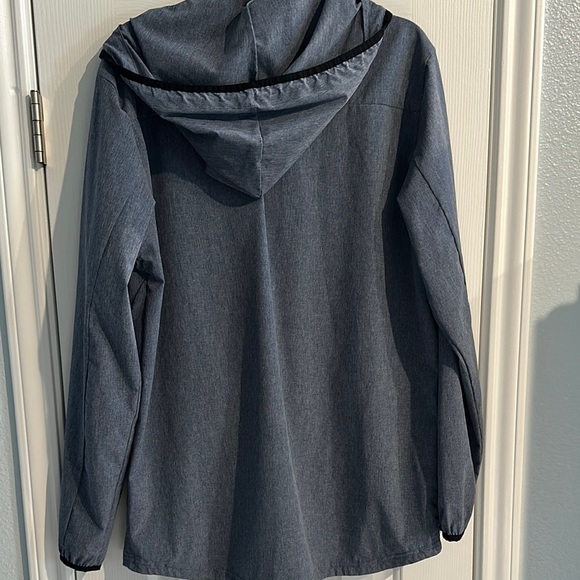 Hurley Protect Stretch 2.0 Coach Windbreaker Hooded Jacket Heather Blue Men’s L - Picture 6 of 10